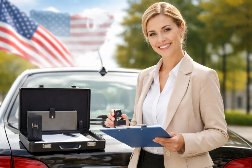 Professional mobile notary providing certified document notarization in USA