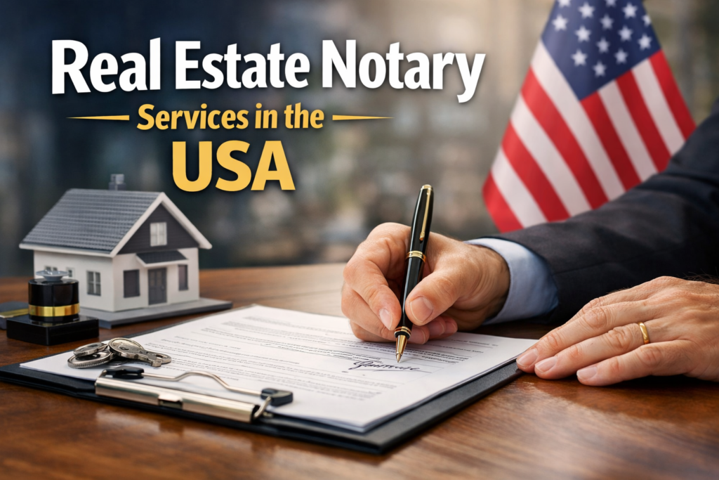 Real estate document notarization by mobile notary in USA